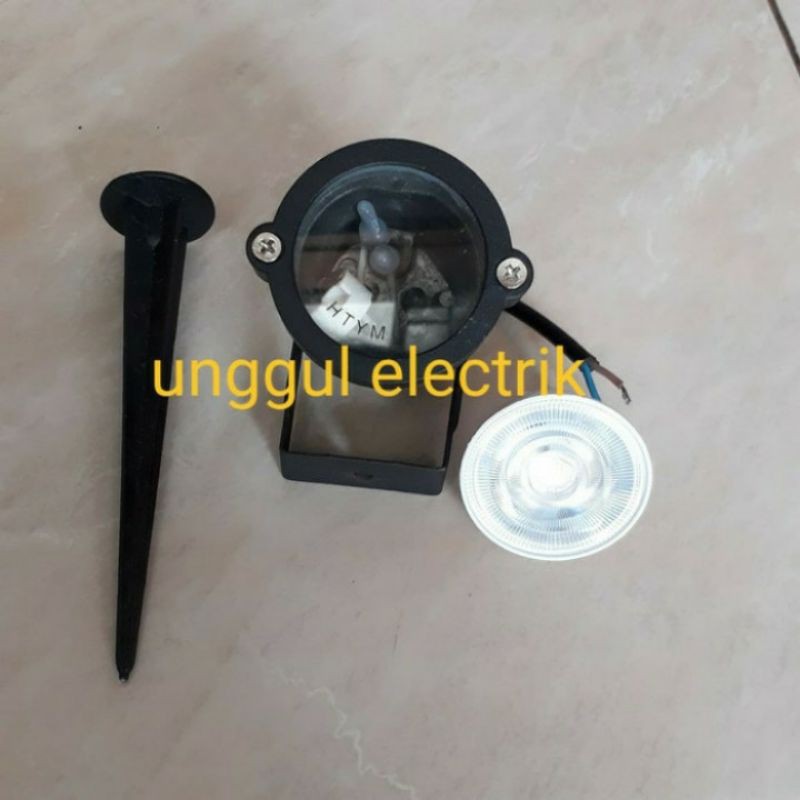 Kap lampu sorot taman outdoor + LAMPU 7 WATT LED