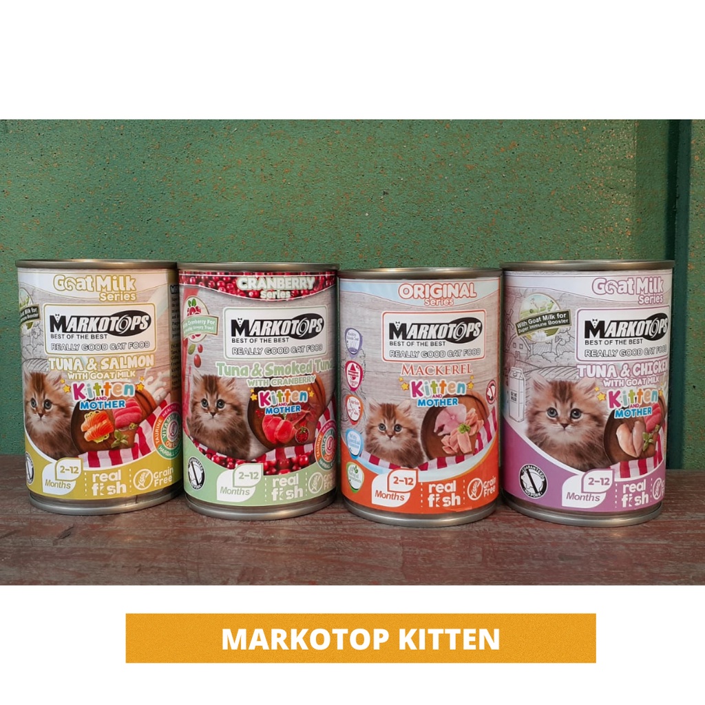 MARKOTOP KITTEN Makanan Kucing Basah Kaleng 400 gr / Pakan Kucing Wet Food Kitten dan Dewasa Adult /