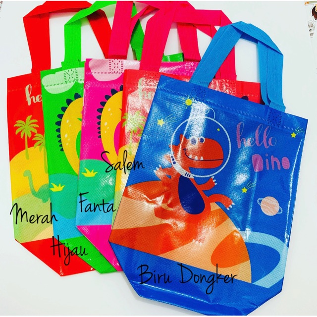 Dino / Dinosaurus Tas Goodie Bag / Tas Souvenir / Tas Hampers / Tas Snack Birthday / Ulang Tahun