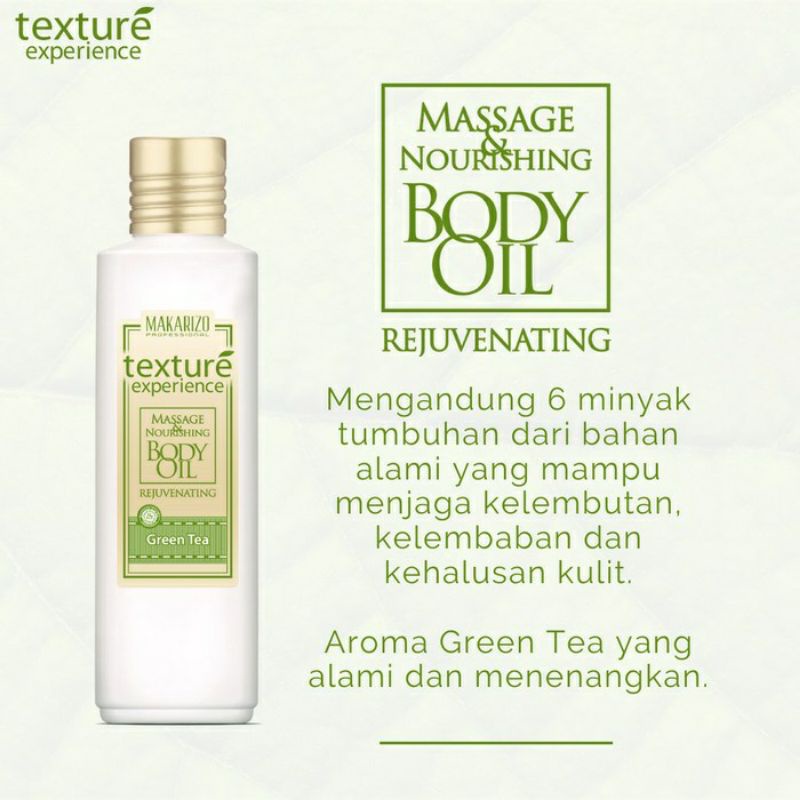 (BEAUTY MAXX)TEXTURE/MAKARIZO TEXTURE/MAKARIZO PROFESIONAL TEXTURE/MASSAGE BODY MAKARIZO/BODY OIL MAKARIZO/MASSAGE OIL GREEN TEA/MASSAGE &amp; NOURISHING BODY