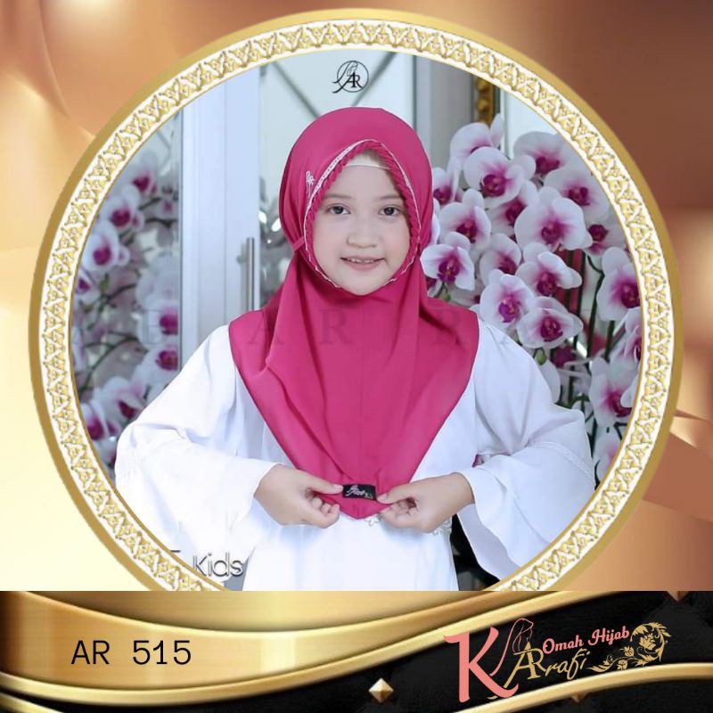 Jilbab Hijab Kerudung Bergo Instan Anak Terbaru 2021 AR 515 Kids Arrafi ORI bergo lipit tali ceruty