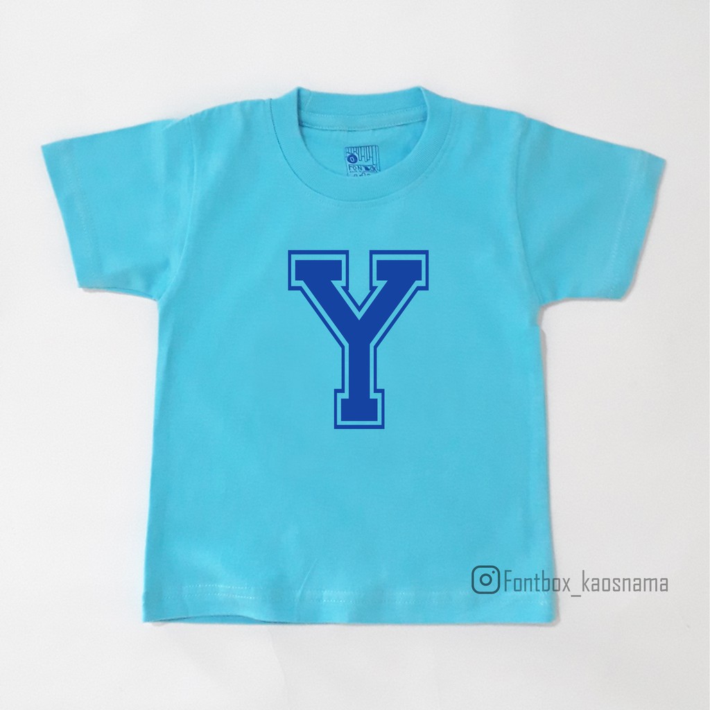 Kaos anak huruf Y - Kaos anak inisial nama - Baju anak cetak huruf