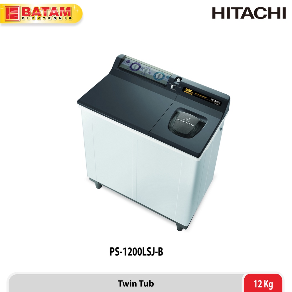 HITACHI Mesin Cuci 2 Tabung PS-1200LSJ-B 12kg