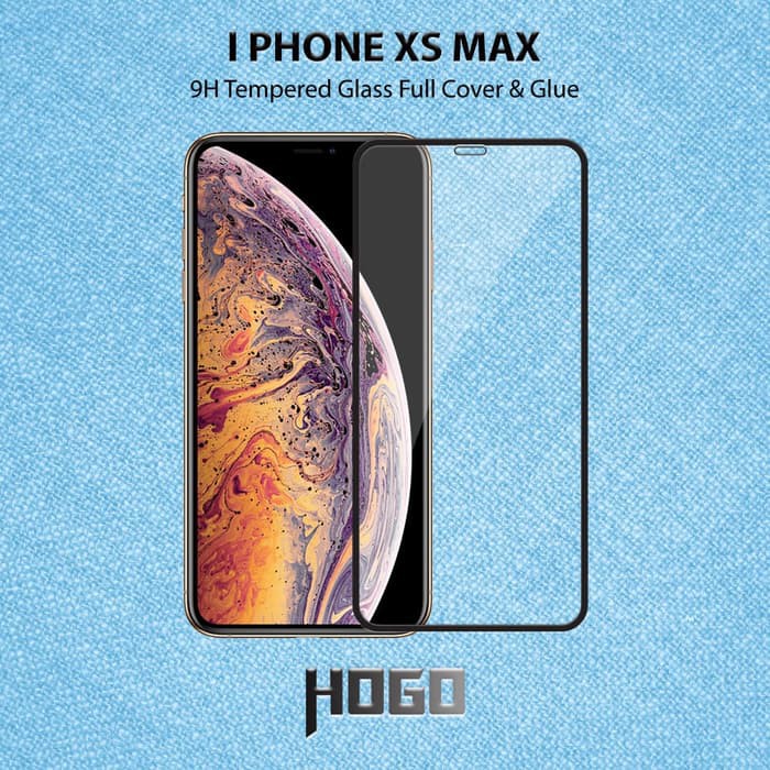 IPhone XS Max (IPhone 6.5) Tempered Glass HOGO Full Cover Glue