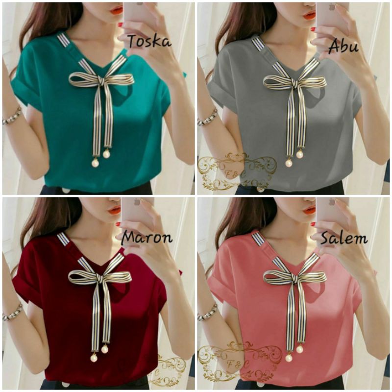 Atasan Blouse Laura (15warna)