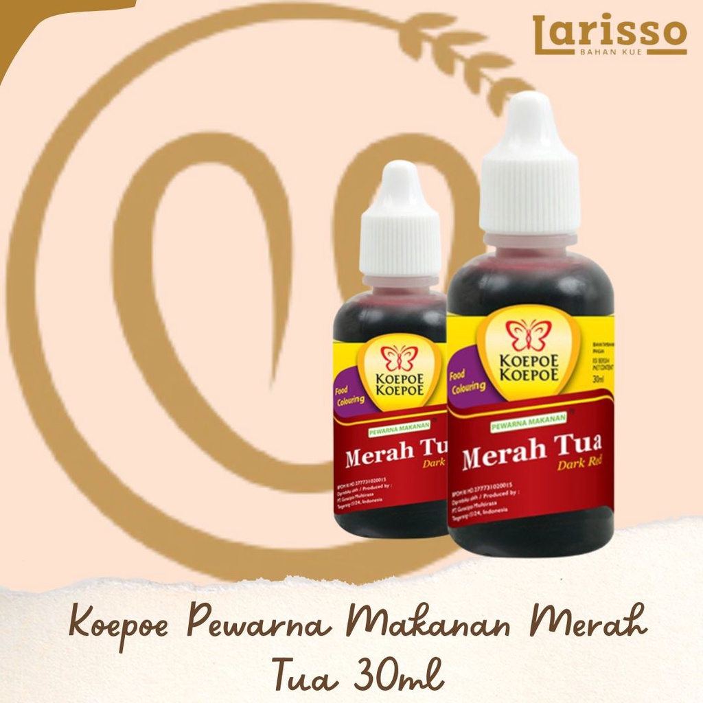 

PEWARNA MAKANAN FOOD COLOURING KOEPOE MERAH TUA DARK RED 30ML