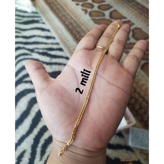 GELANG TITANIUM ASLI, TDK HITAM, ANTI KARAT SELAMANYA-2mili