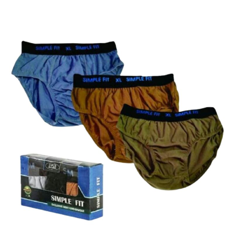 (M L XL 3L) 3 PCS CD PRIA DEWASA REMAJA MURAH / CD PRIA CELANA DALAM BOXER SIMPLE FIT