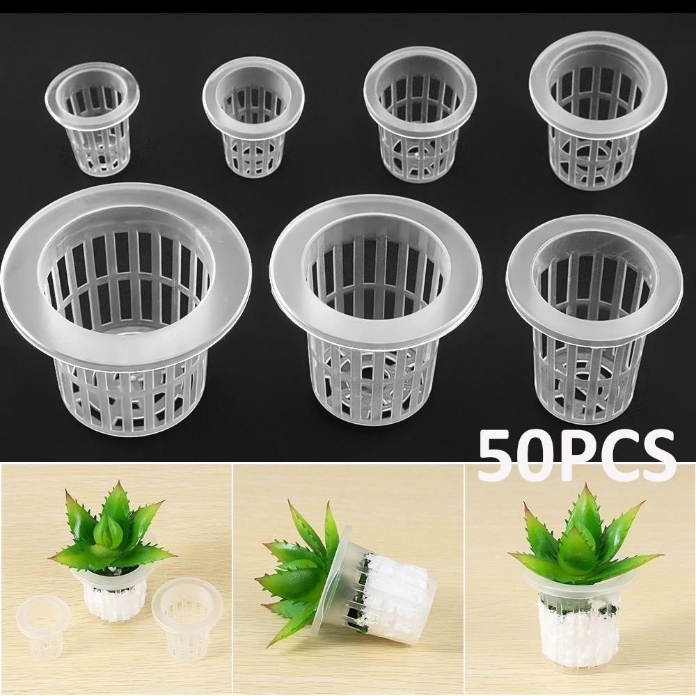 REBUY Mesh Pot Kloning Sayuran Tanam Grow Perlengkapan Taman Koloniisasi Keranjang Tanaman Tanpa Tanah