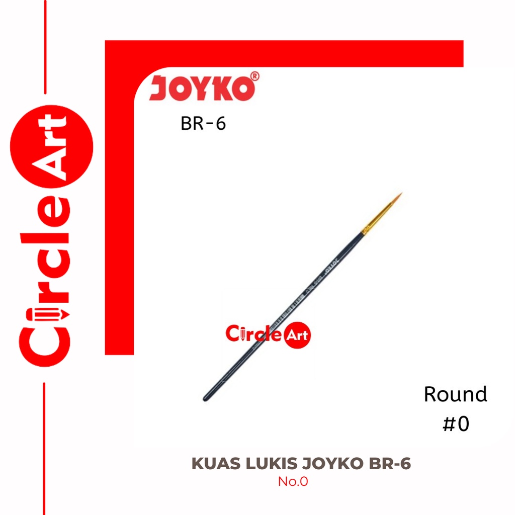 

Kuas Lukis Joyko BR-6 No.0 / Joyko Art Brush Round No.0 / Kuas Joyko