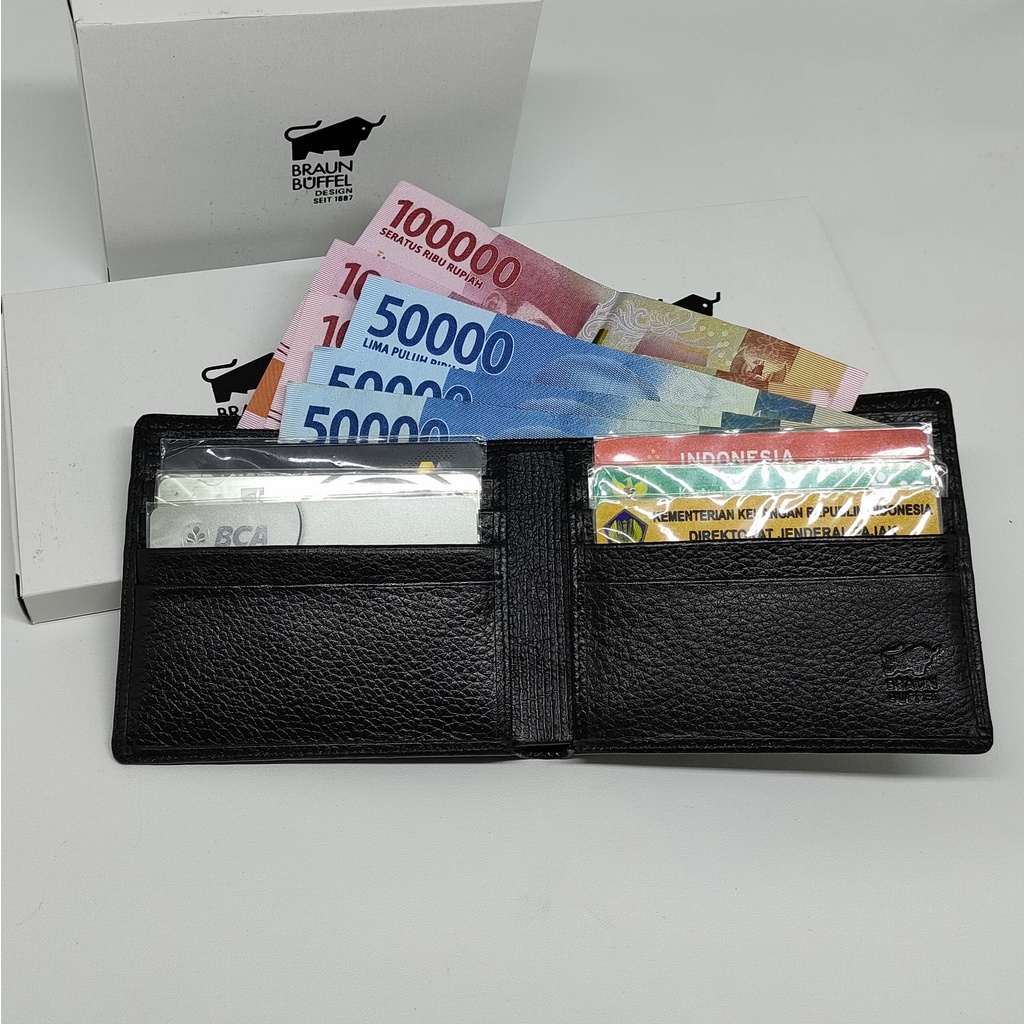 DOMPET PRIA KULIT IMPORT BRAUN BUFFEL BB 015 MODEL TIDUR 8 KARTU