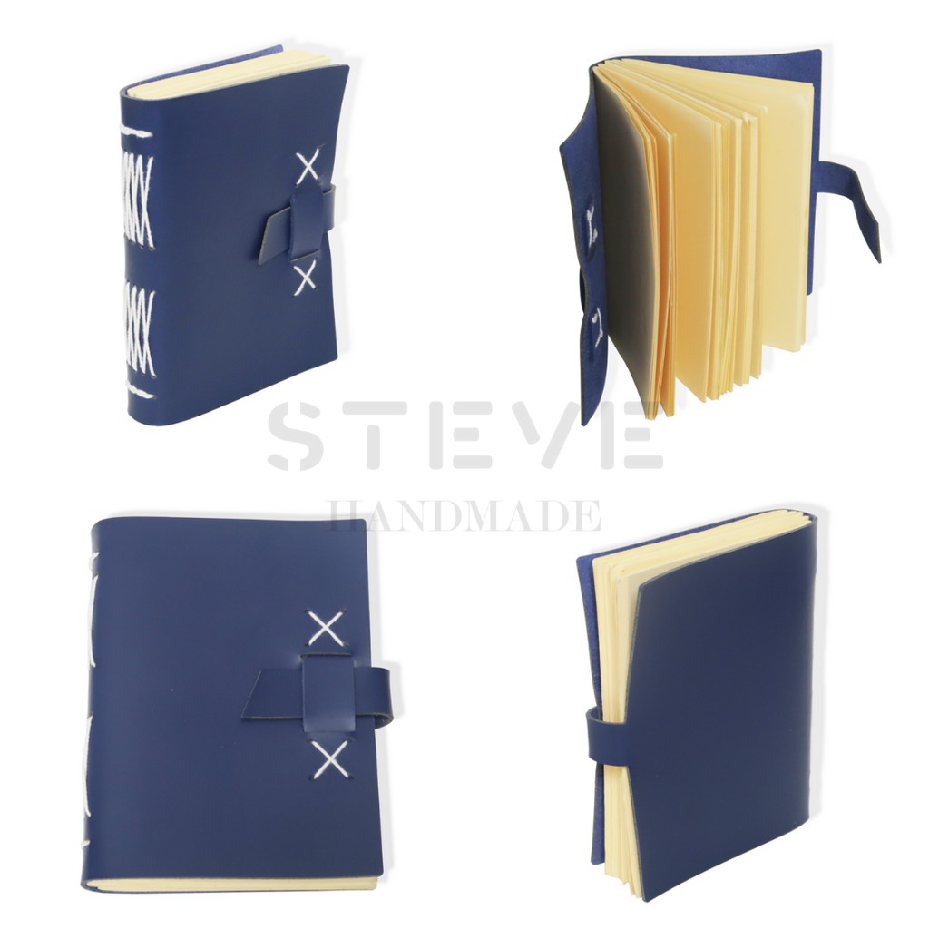 Notebook Kulit Buku Tulis Catatan Free Custom nama &amp; Logo NB0106 Steve Handmade