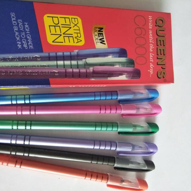 

Bolpoin Queen's C6000 Extra Fine Pen Tinta Hitam