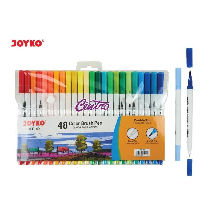 

(BISA COD) Joyko Color Brush Pen Pena Dual Tip Spidol Set 48 Warna CLP-40 CLP40 SALE Kode 731