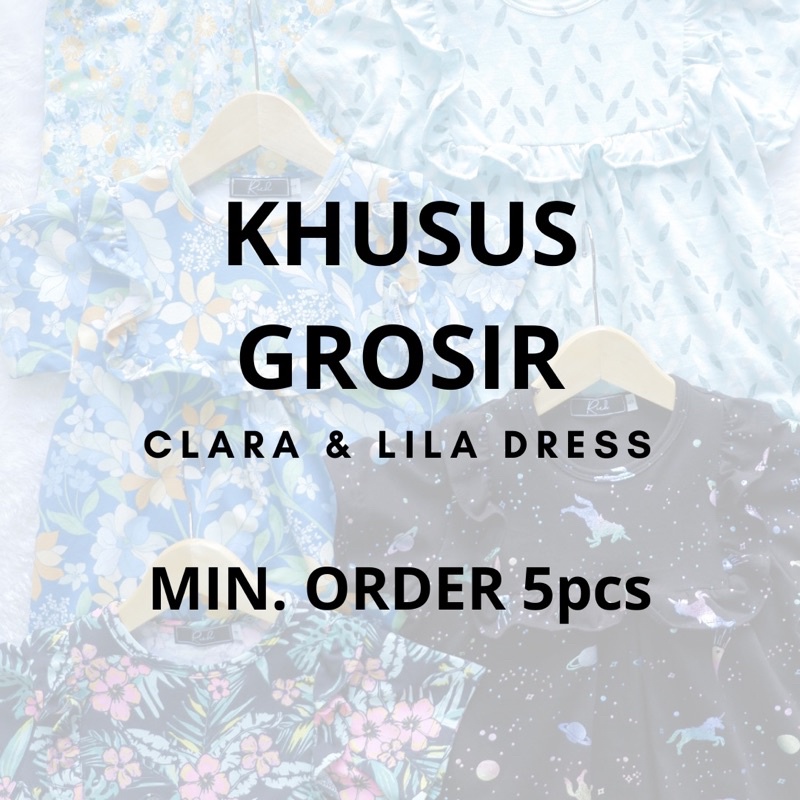 KHUSUS GROSIR CLARA DRESS - Clara and Lila Dress - Daster harian anak perempuan katun spandek motif 1 - 5 tahun