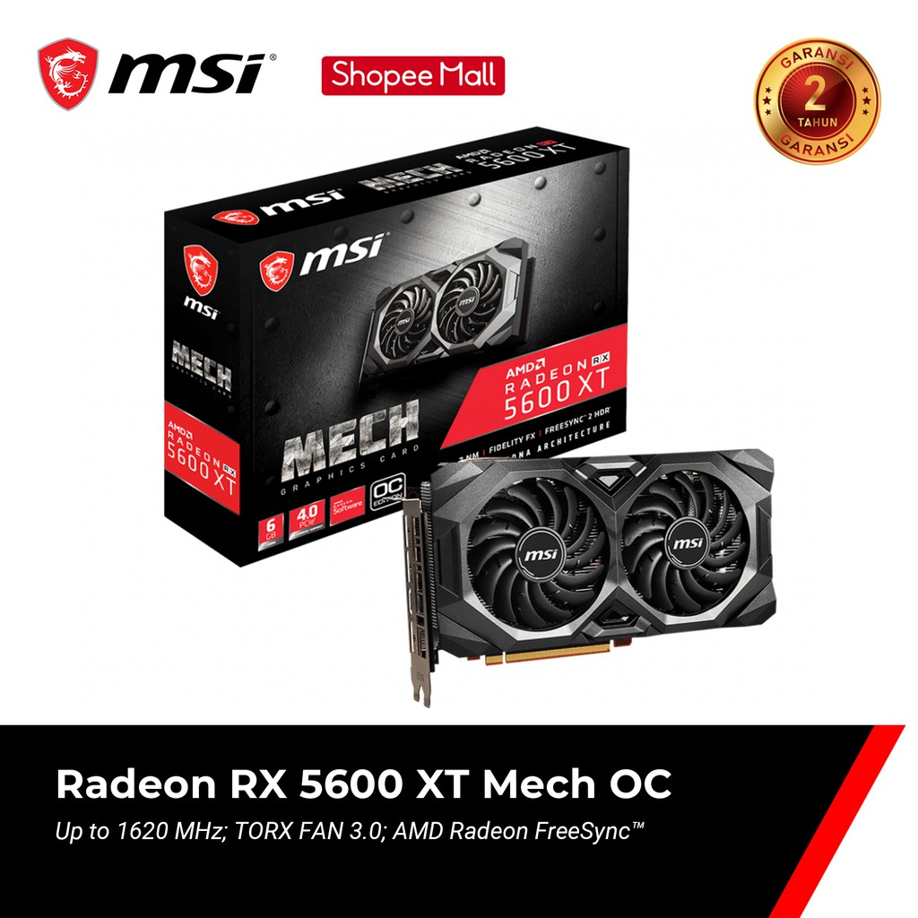 Msi Radeon Rx 5600 Xt Mech Oc Shopee Indonesia