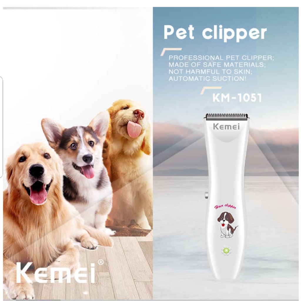 ALAT CUKUR BULU HEWAN KEMEI KM-1051 PET CLIPPER TRIMMER GROOMING PAW SHAVER ANJING KUCING KELINCI