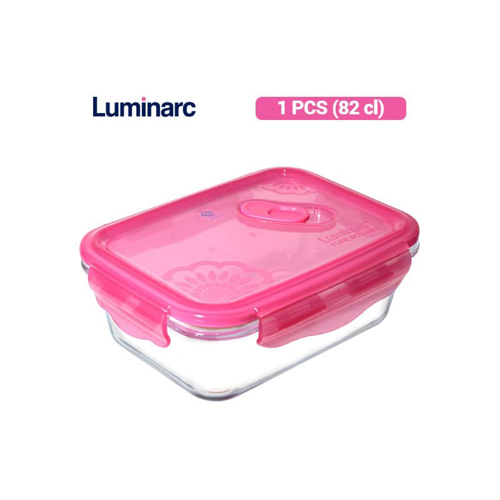 Luminarc Tempat Makanan PureBox Fantasy Dahlia Rect 82 Cl/Pcs
