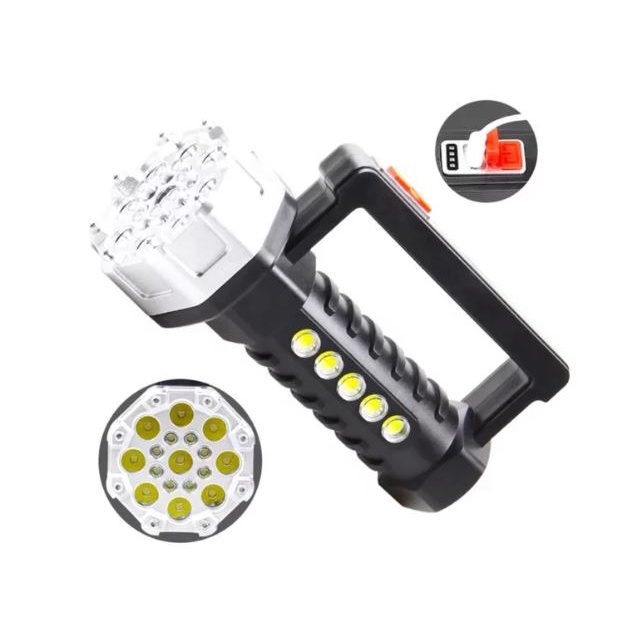 Senter Lampu Emergency 17 LED + COB 4 Mode Ultra Bright Flashlight Portable 1200MAH btrai lithium SENTER DARURAT SENTER TANGAN TERBARU MURAH BERKUALITAS (COD)