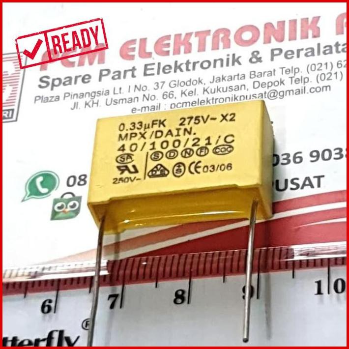 Capasitor Kapasitor MKP MKT 330N 275V 334 275V 0,33UF 275V Pcmel29 Dijamin