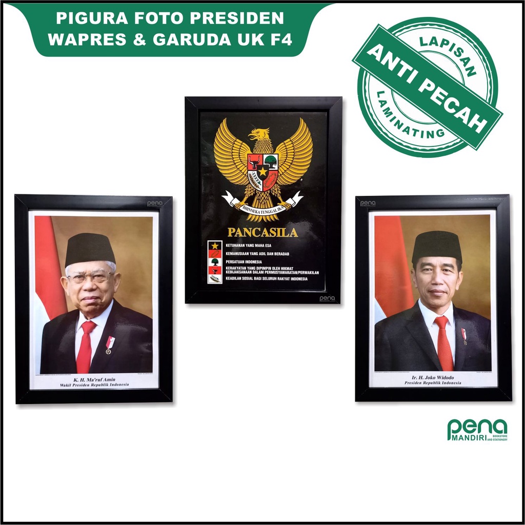 Pigura Foto Presiden, Wakil Presiden dan Garuda F4+