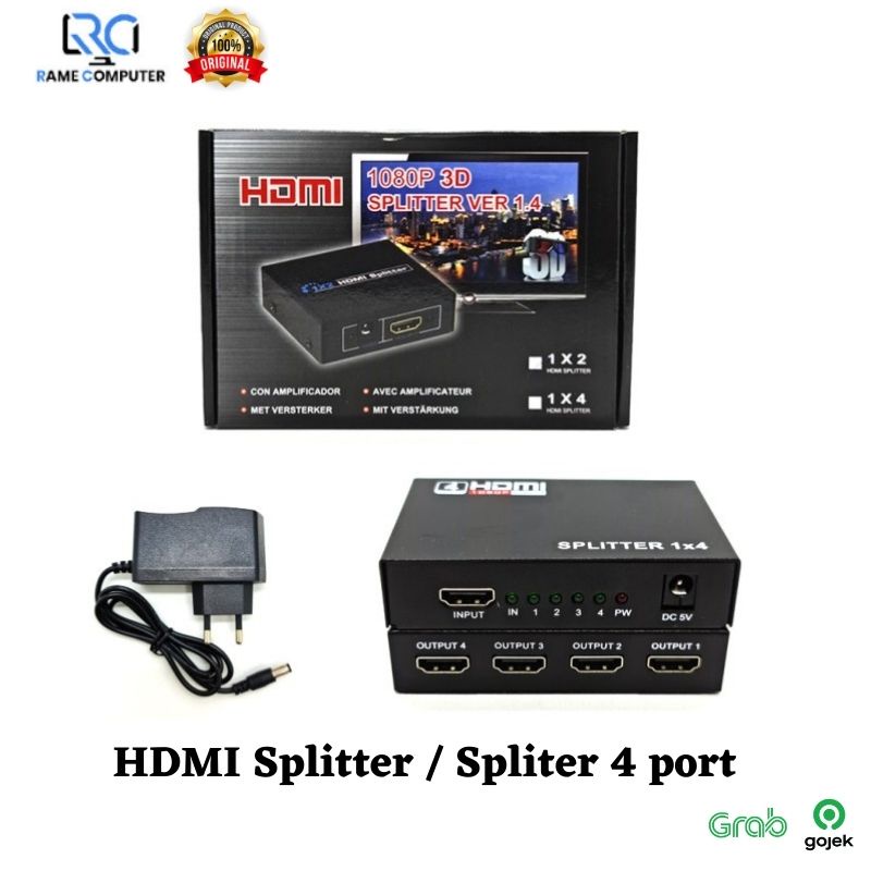 HDMI Splitter / Spliter 4 port Full HD 1080p 3D 4K V1.4 1X4 1