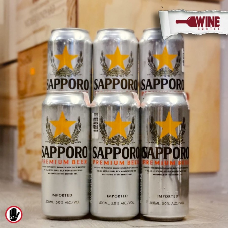 Jual Beer Sapporo Premium Can Minuman Bir 330 Ml And 500ml X 6 Can Shopee Indonesia 8203