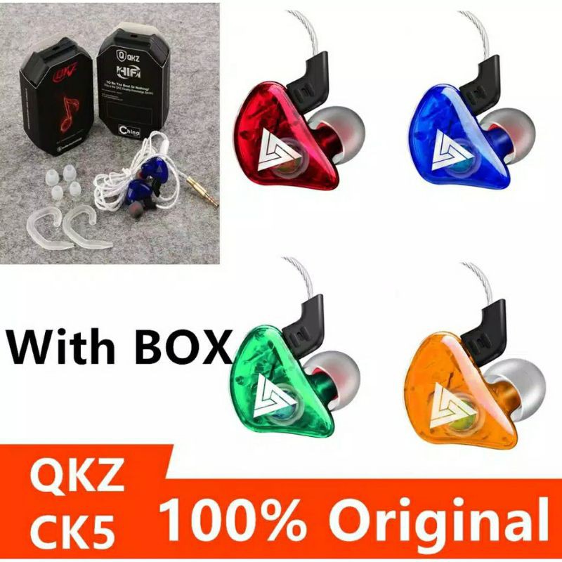 QKZ CK5 earphone Sport stereo bass music telfon headset mic original