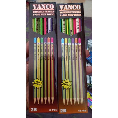 

(80gr) 1pak pensil serut kayu 2b Vanco triangle p-988