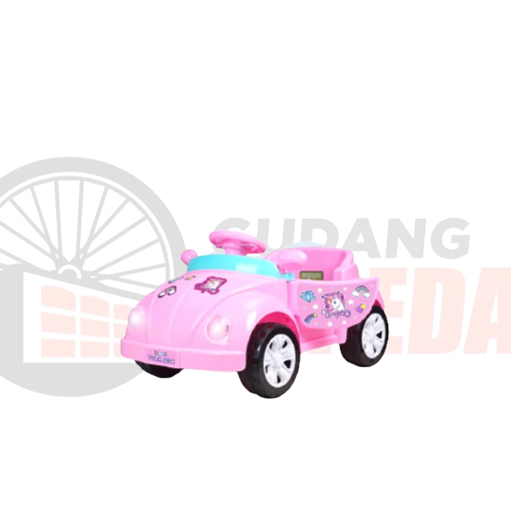 Mobil mobilan Mainan Aki remote control Anak Volta 5004 bugs rally Mini android remote HP smartphone VW beatle beetle kodok Classy Remote Baterai 6V4,5Ah Motor 6V Pintu Buka-Pink