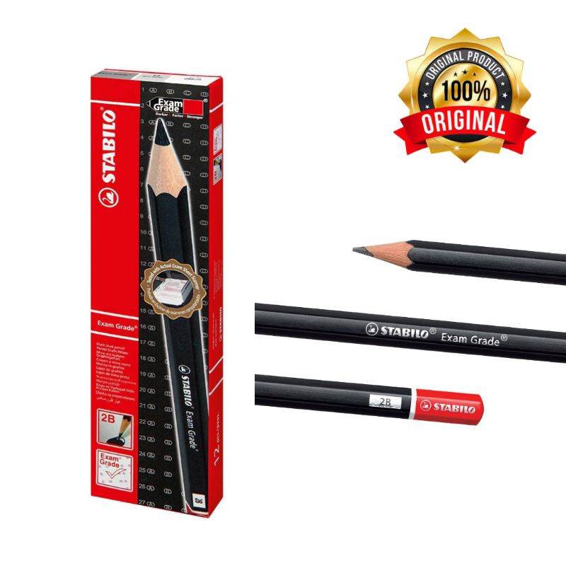 

Pensil Serut 2B Exam Grade Stabilo Pensil Kayu Hitam Ujian Sekolah Komputer