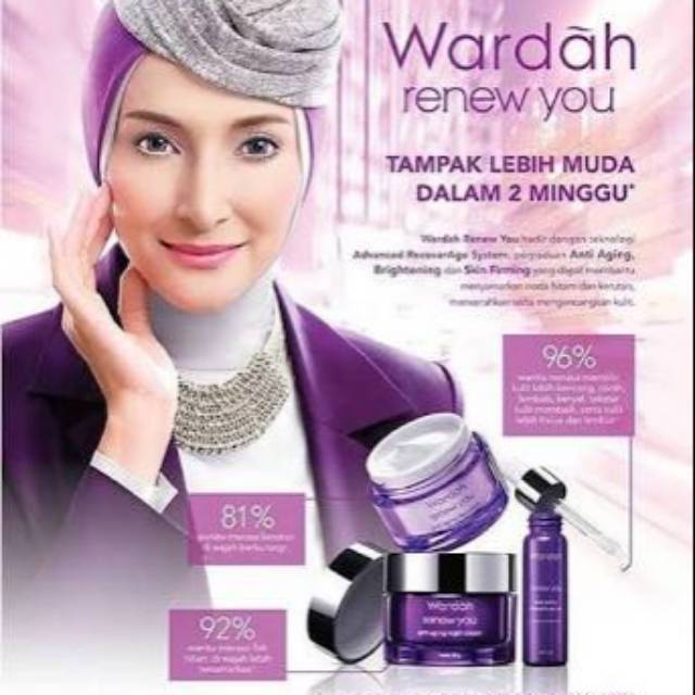 (SUPER PROMO!!!!!) Wardah Renew You Anti Aging Series (Paket Krim Siang, Krim Malam, dan Serum)