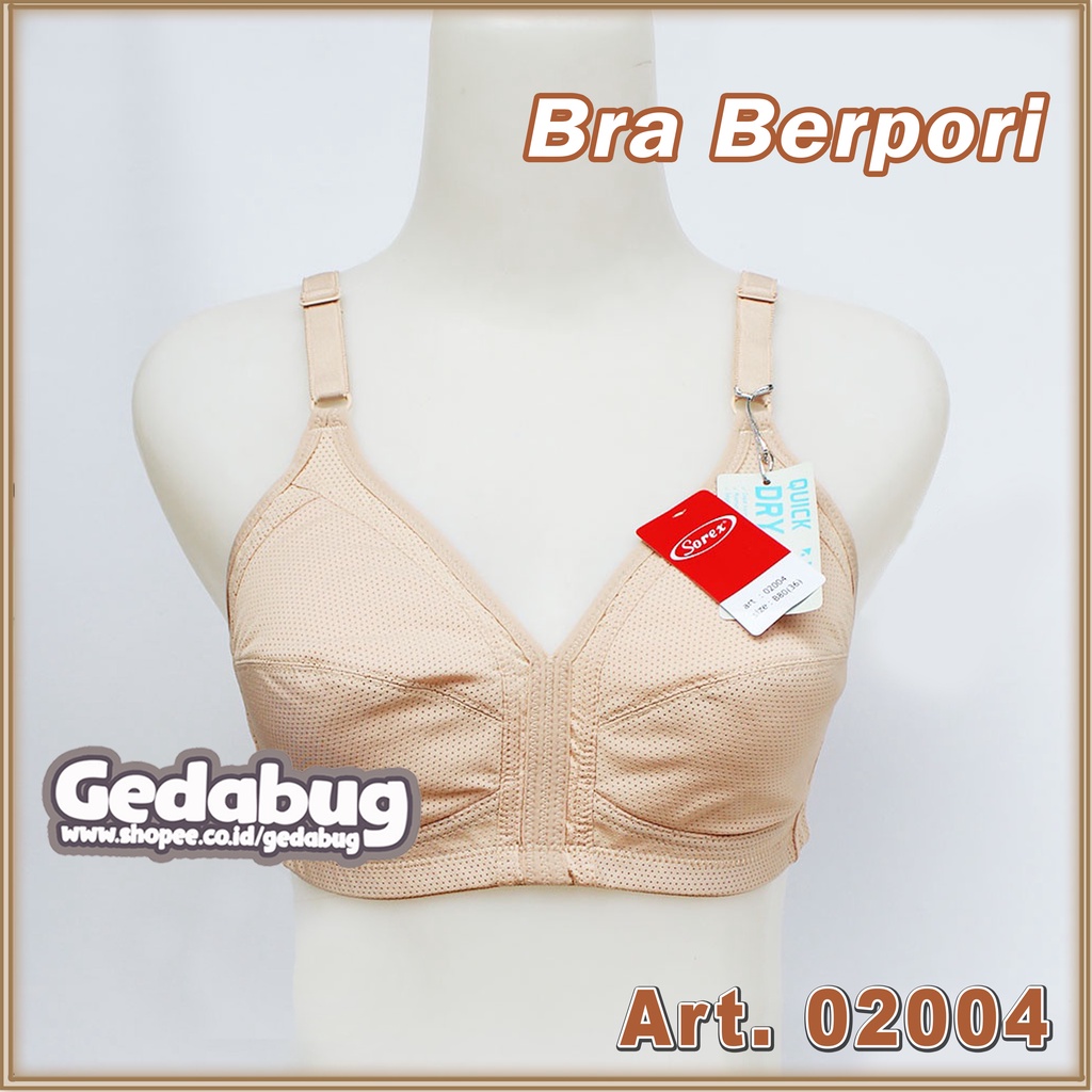 Bra Sorex Quick Dry 02004 | BH Wanita dewasa Berpori Cup Besar Kait 2 | Gedabug