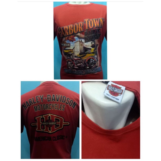 kaos pendek Harley Davidson orange
