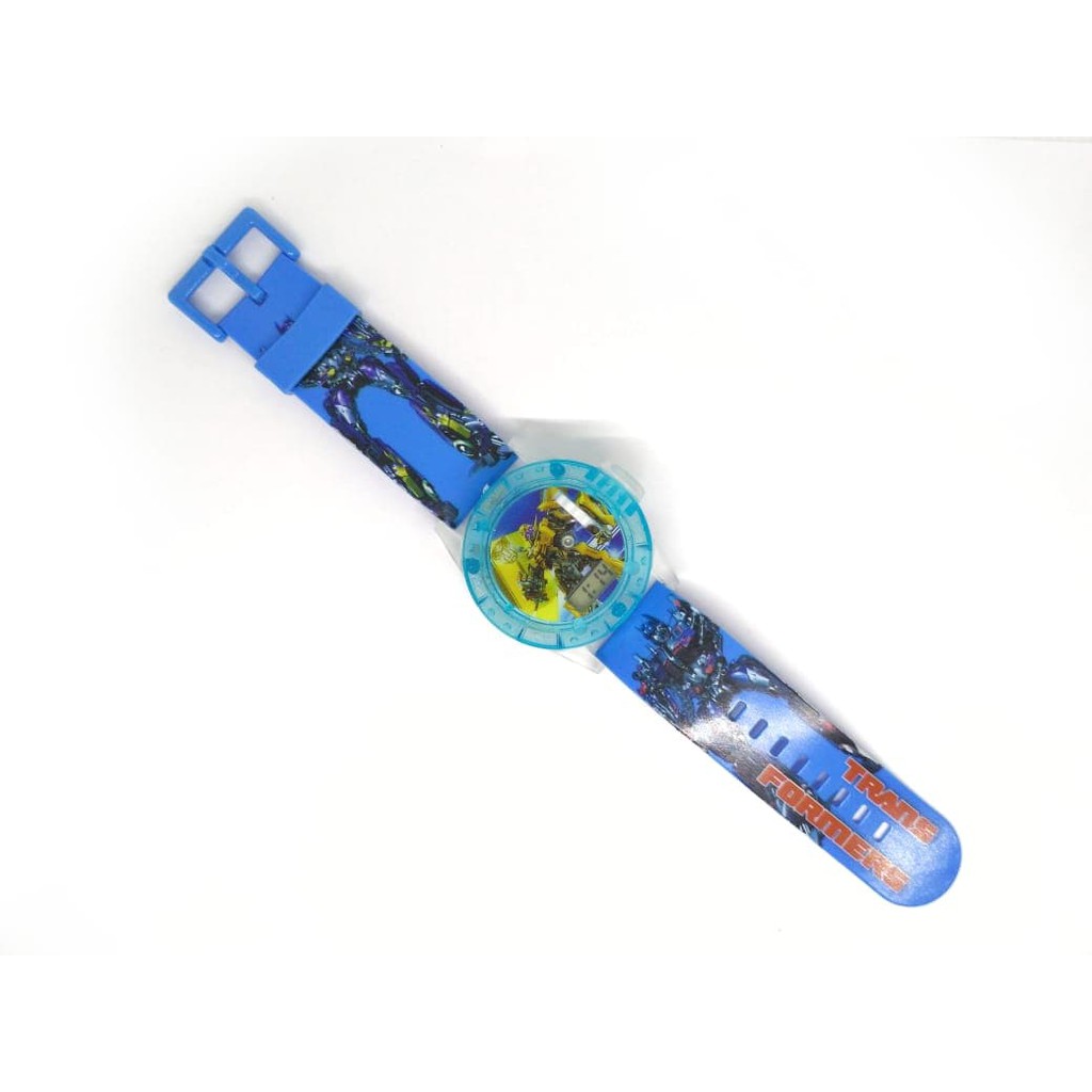 New Arrival JAM TANGAN ANAK LAKI LAKI PROYEKTOR ROBOT TRANSFORMER LASER HOLOGRAM Low Price!