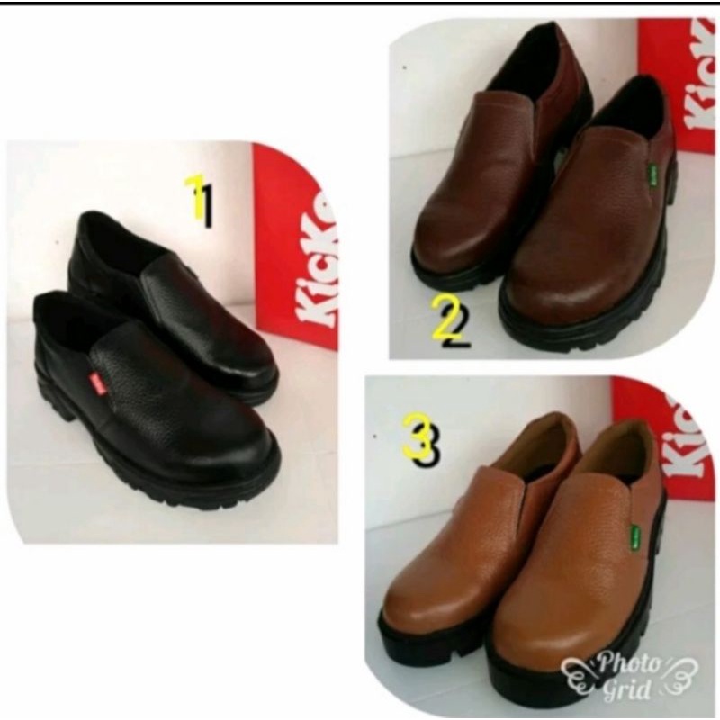 Sepatu Safety Slip On Septi Pria Ujung besi Septy Slop Selop  Kerja Lapangan Proyek Sepatu Safety Kulit Sapi Asli Slip On Original Septi Pria Ujung Besi Septy Slop Selop Kerja Lapangan Proyek Industri Sefti Shoes