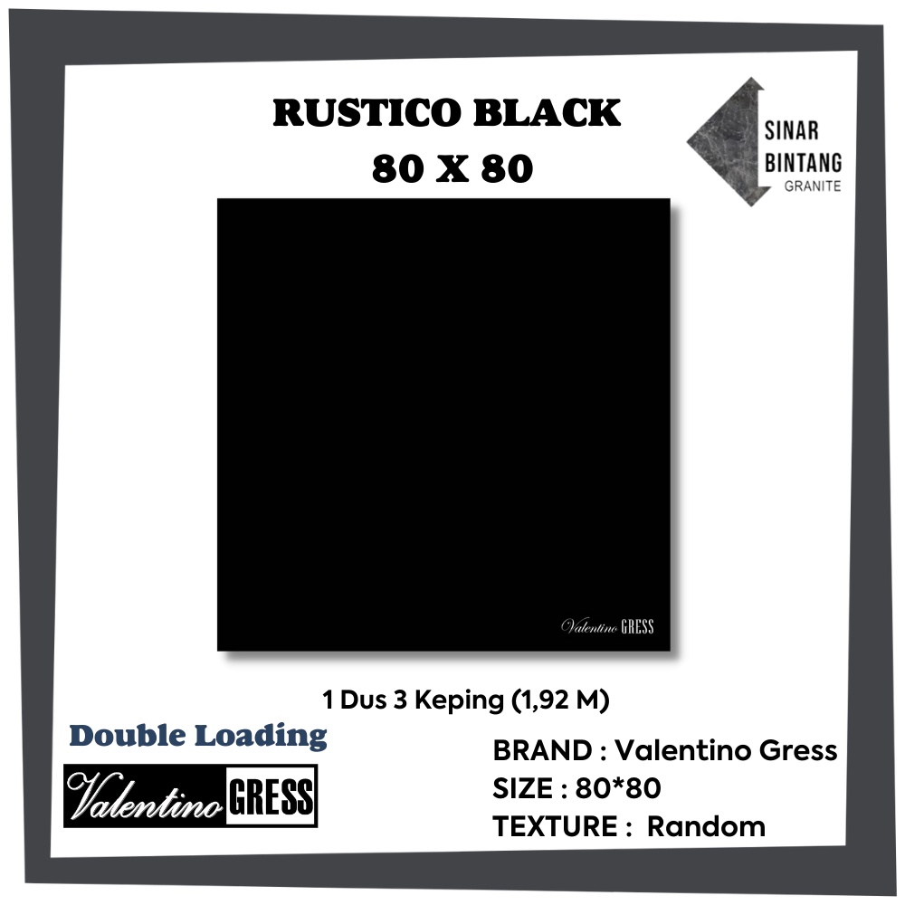 Granit 80 X 80 | Granit Lantai Rustico Black VALENTINO GRESS
