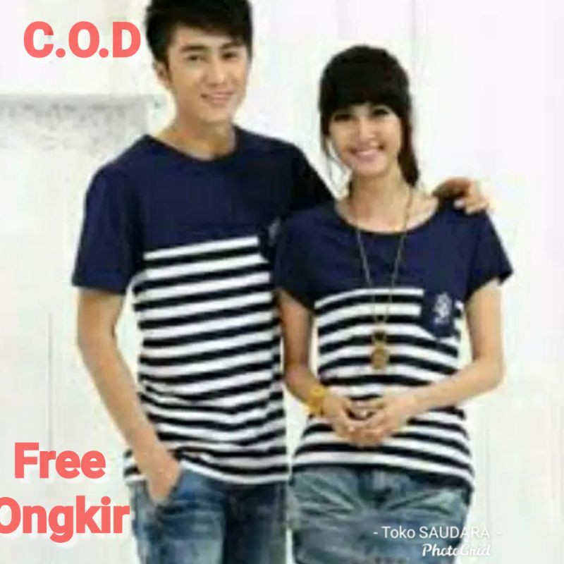 Kaos couple sailor pendek (kaos pasangan sailor)