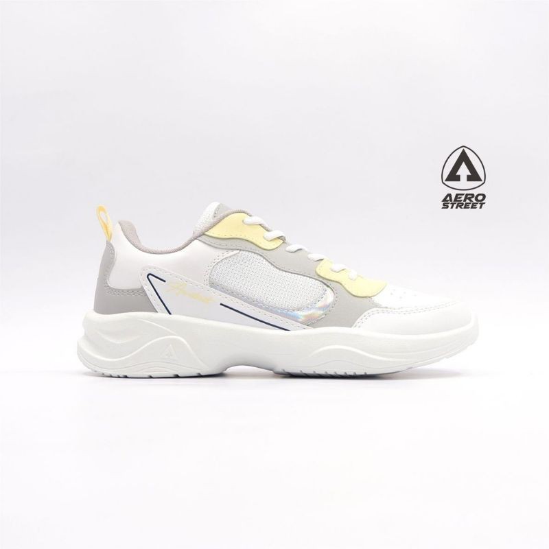 SEPATU WANITA SEPATU SNEAKERS AEROSTREET IVY  PUTIH KUNING CHUNGKY SERIES