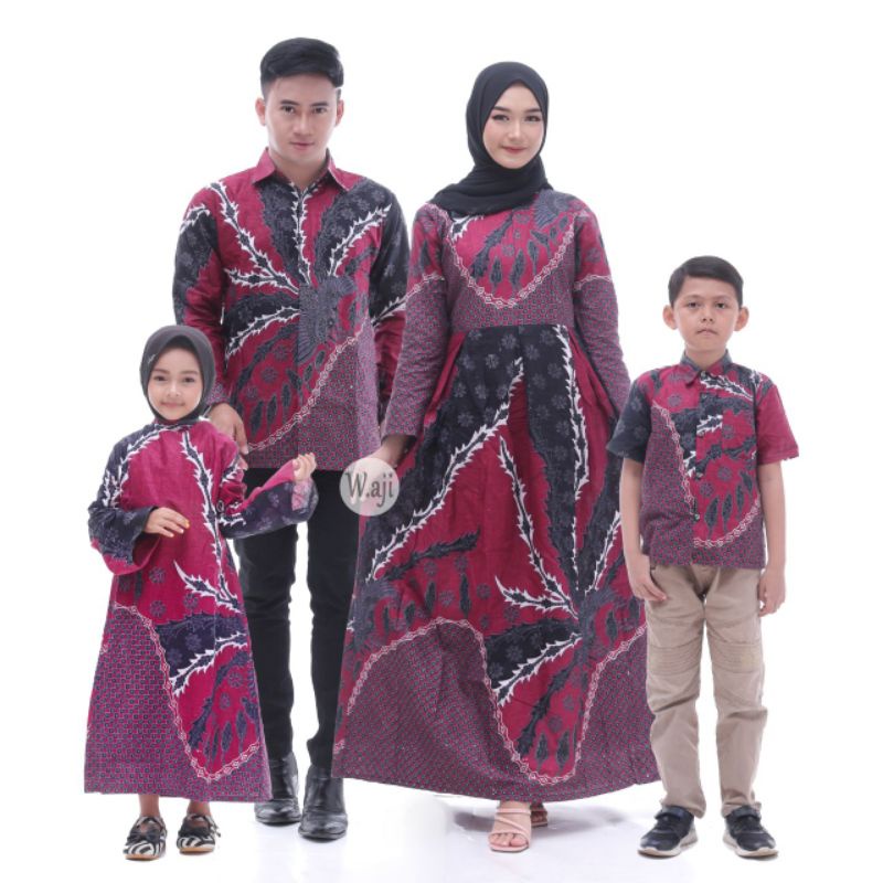 BISA PISAH Baju Batik Couple Keluarga Sania Ruffle Ori Ndoro Jowi Dnt Motif Murai Abang