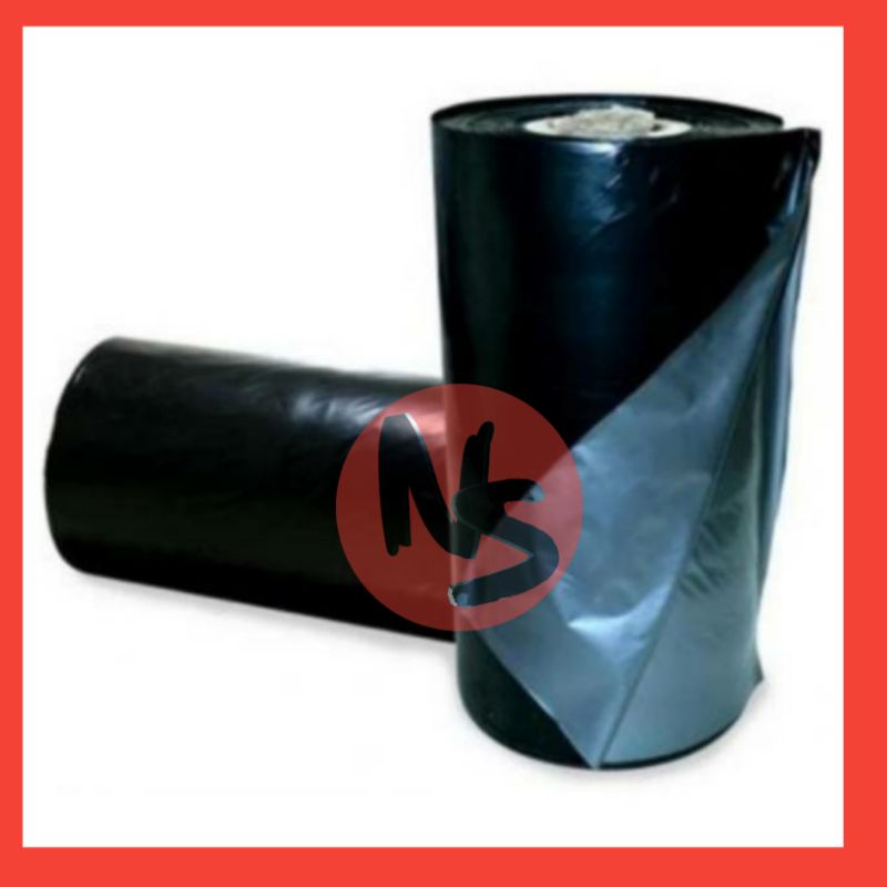 

harga per meter x 120cm Plastik Packing Online Shop Shopping bag hitam perak paking olshop
