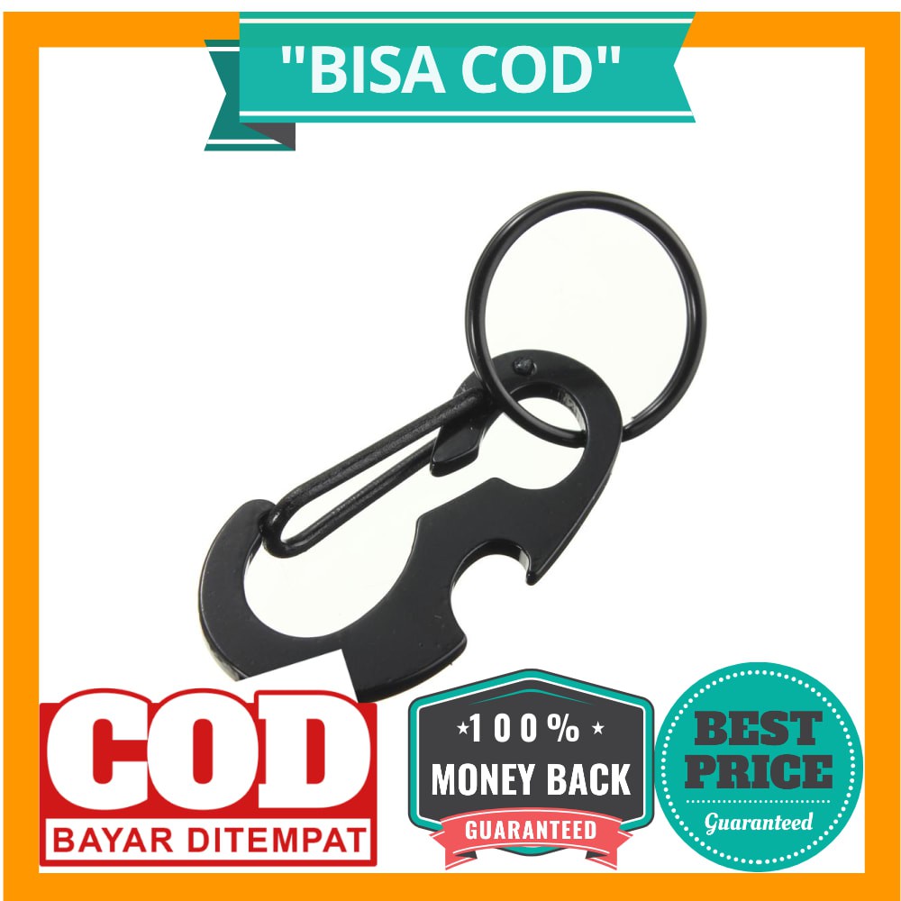 Relefree Black Beetle EDC Carabiner Stainless Steel with Bottle Opener - XT-11 - Black