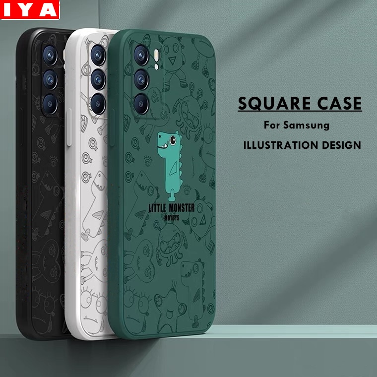 Small Monster Pattern Case VIVO Y21 Y21S Y15A Y15SY33S V23e Y12S Y20 Y20S Y20i Y11 Y12 Y15 Y17 Y91C Y91S Y93 Y95 V19 NEO Y53 Straight Cube Soft Case IYA