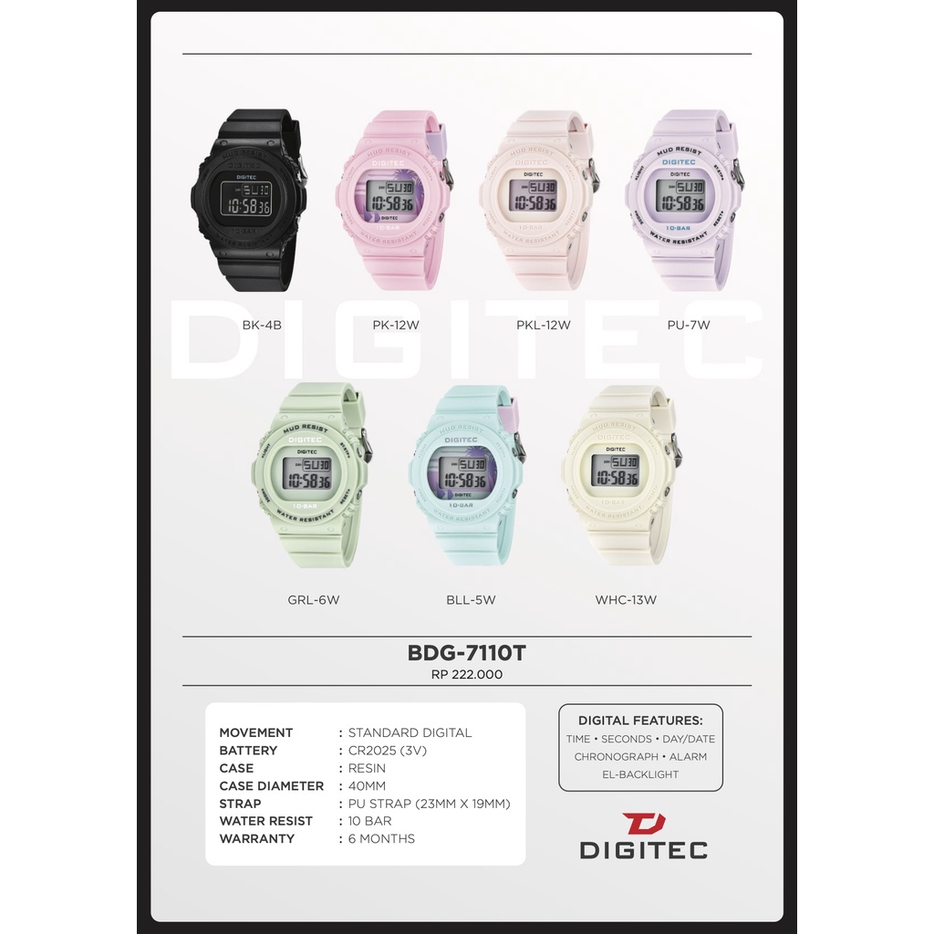 DIGITEC DG 7110 / DG-7110 / DG7110 Watch Jam Tangan ORIGINAL