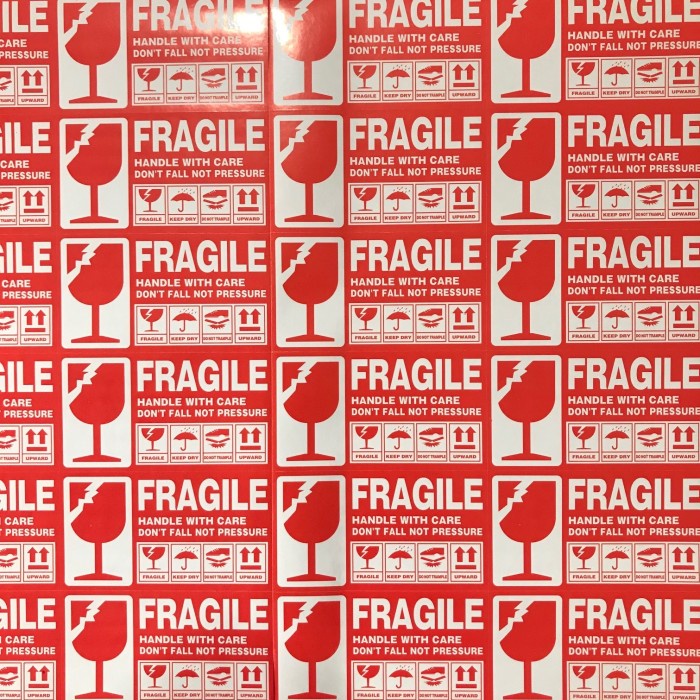 Stiker Pengiriman Fragile BUAT PARA TOKO ONLINE INI WAJIB warna stiker wajib random