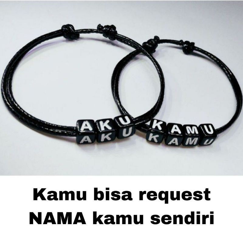 (BISA COD) COSTUM GELANG NAMA | anti air |(beli 15 pcs free 1 Glng polos)Gelang couple / gelang nama / gelang viral /gelang inisial/ gelang Costum / gelang persahabatan / gelang huruf / gelang murah