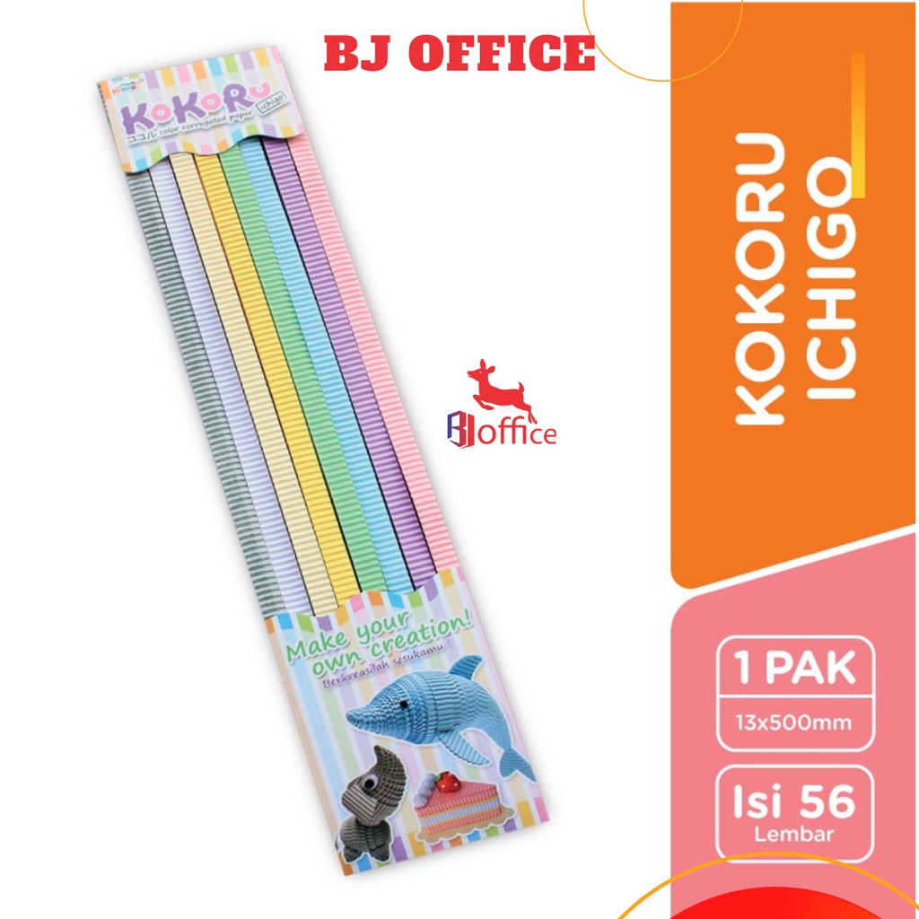 

RK Kokoru Kertas Bergelombang Ichi Ichiro Ichigo 1,3 x 50 cm / KERTAS GELOMBANG WARNA