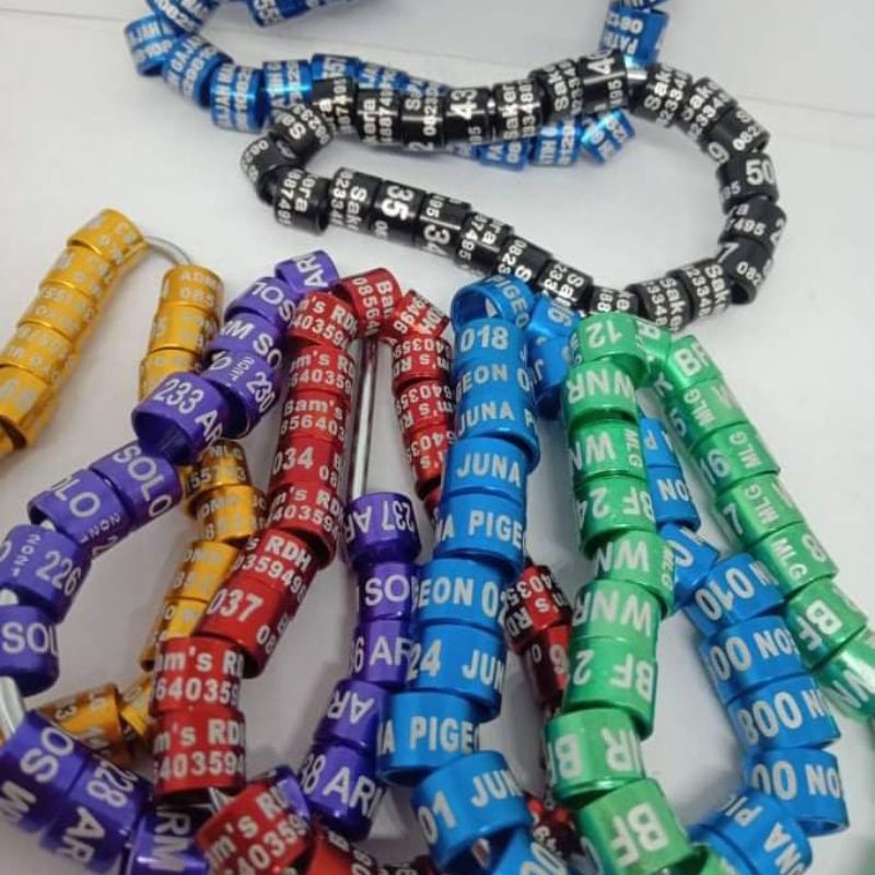 TERLARIS MURAH MERIAH RING BISA COSTUM NAMA SENDIRI MODEL LASER STANDART UNTUK MERPATI MURAI BATU PE