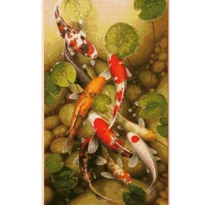 Murah Paket Kristik 9 Ikan Koi Full Sulam