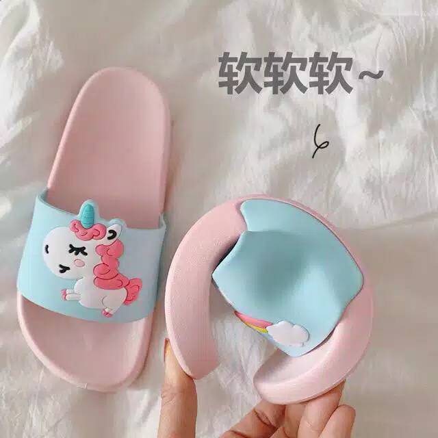 02.02 sale  SANDAL SLOP KARAKTER UNICORN LUCU DEWASA DAN ANAK  SIZE 31-40